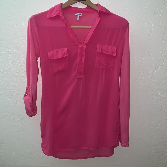 Splendid Tops - Splendid Hot Pink Long Sleeve Shirt